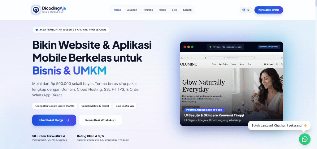 DicodingAja — Full-Stack Agency & Custom CMS