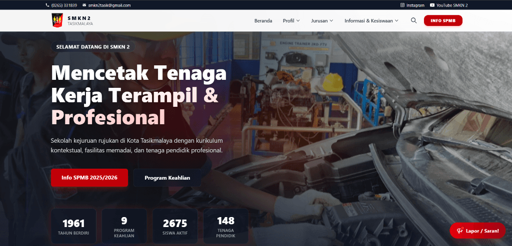 Website SMKN 2 Tasikmalaya (Full Stack)